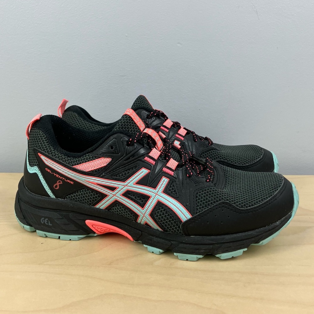 ASICS Women's Black with Coral & Mint Trail Running Shoes